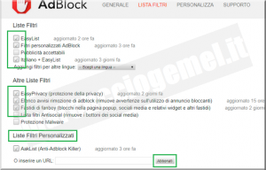 AdBlock come impostare le opzioni generali