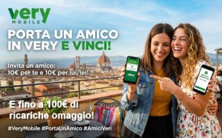 Porta un amico in Very e ricevi fino a 10€ ri ricarica omaggio