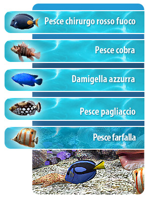 Acquario 3D screensaver per PC in italiano, gratis e completo.