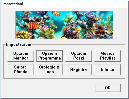 Acquario 3D screensaver per PC in italiano, gratis e completo.