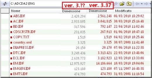 Comparazione binaria dei files di linguaggio Autodata.