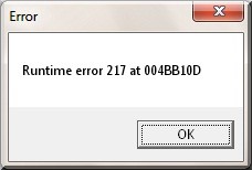 Autodata errore "Runtime error 217 at 004BB10D"