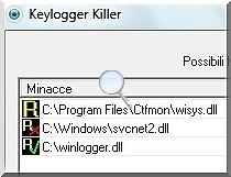 Keylogger Killer. Anti keylogger in italiano.