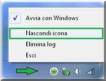 Opzioni di auto avvio del keylogger.