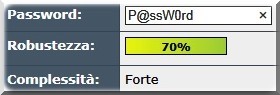 Test visivo robustezza password