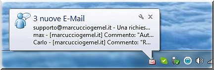 Notifiche email sul desktop per Facebook, Skype, Hotmail, Twiitter