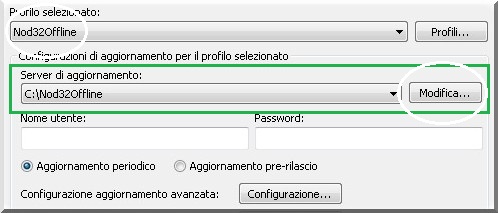 NOD32 aggiornamento offline